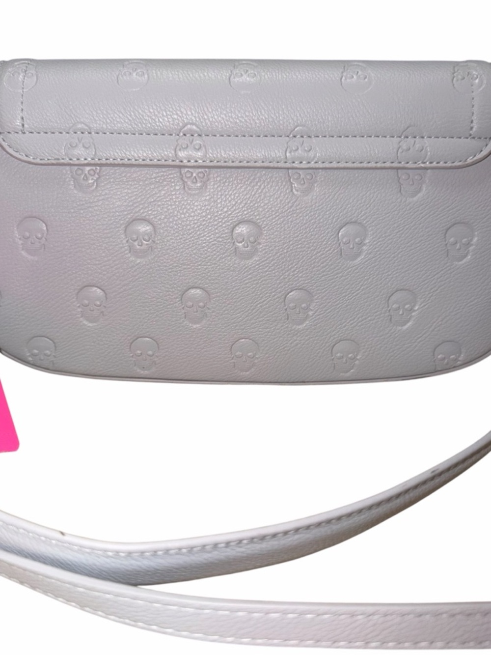 Betsey Johnson White Embossed Skull Crossbody with Gold Hardware - Picture 7 of 11